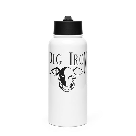 Stainless steel water bottle with a straw lid