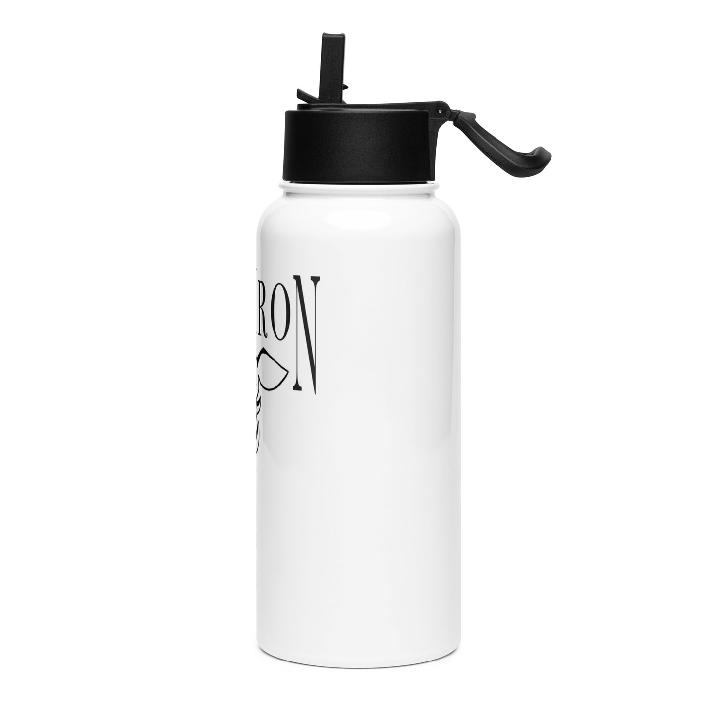 Stainless steel water bottle with a straw lid