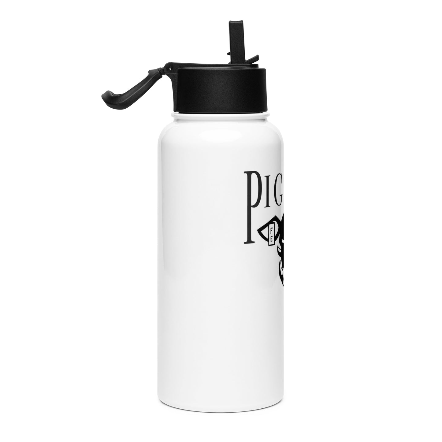 Stainless steel water bottle with a straw lid